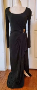 Vintage Jessica Howard Black Slinky Knit Stretch Formal Gown Size 6 USA - Picture 1 of 14
