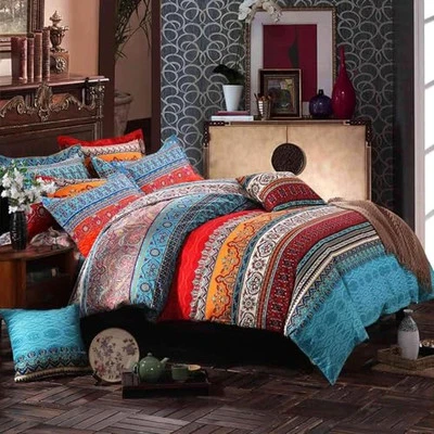 Juego de edredón completo bohemio suave elegante 3 piezas ropa de cama completa (80" x 90") Boho1 Foto 1 de 4