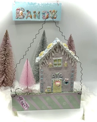 Wanddeko  Haus  Candy Glitzer ❌SCHNÄPPCHEN ❌ Hygge Home Trend Advent Weihnacht - Bild 1 von 4