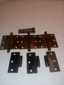 Menge 3 Vintage JAPANNED/COPPER Ton Scharniere 3 3/8" mal 3 1/2" plus Teile/Stifte - Bild 1 von 18