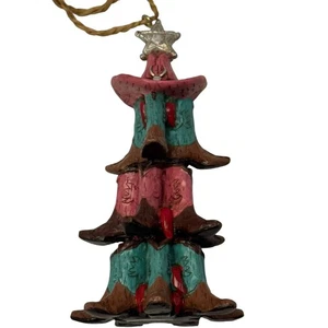 Western Cowboystiefel Christbaumschmuck Hut rustikal Country Cowgirl Texas - Bild 1 von 12