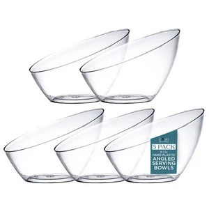 Clear Serving Bowls Small Hard Plastic Candy Bowl for Weddings, Buffet, Offic... - Picture 1 of 8