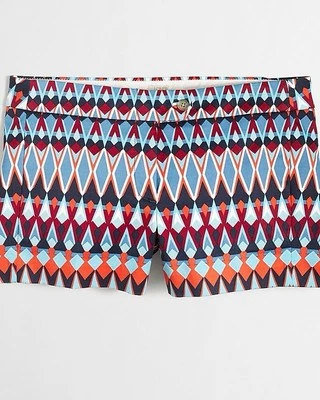 Shorts chino elástico padrão geométrico colorido de fábrica J Crew - Imagem 1 de 4