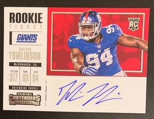 2017 Panini Contenders - Autograph Card - Dalvin Tomlinson RC - NY Giants - Picture 1 of 2