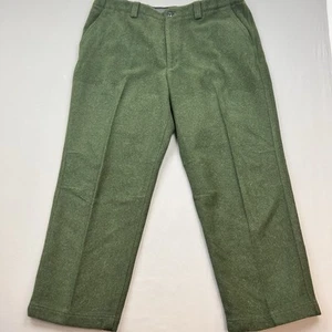 LL Bean Wool Maine Guide Pants Trouser Logger Hunting Field Forest Green 42/29 - Picture 1 of 9