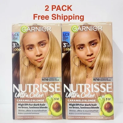 2X Garnier Nutrisse Ultra Nutritiva Negrita Color de Cabello Permanente Crema LC3 Rubio Foto 1 de 4