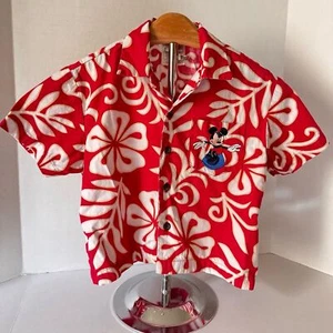 THE DISNEY STORE Mickey Mouse Embroidered Hawaiian Surf Shirt 2T (Bx 26) - Picture 1 of 9