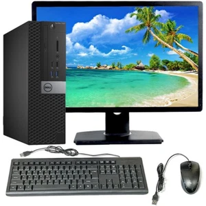 Dell Desktop i5 Computer PC 8GB RAM 240GB SSD HD 22in LCD Windows 10 Pro Wi-Fi - Picture 1 of 6