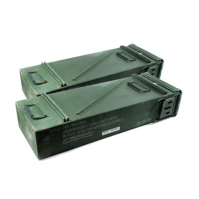 PA-154 120mm AMMO CAN Tall Large US Military Surplus Army Issue USGI - 2 Pack - Image 1 of 4
