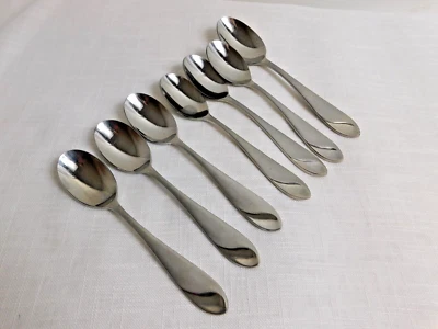 B6 - Pfaltzgraff Acero Inoxidable Arena y Mar 18/10 Cucharas Soperas Lote de 6 + Cucharada Foto 1 de 4