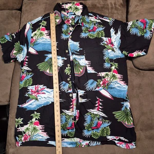 Laguna Button Down Shirt Hawaiian Short Sleeve TROPICAL BOAT SURFBOARD BEACH 2XL - Picture 1 of 13