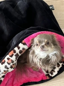 LUXURY FAUX FUR SNUGGLE SACK CHIHUAHUA YORKIE PET PUPPY BED DESIGNERPETS - Picture 1 of 9