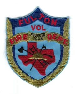 Fulton (Aransas County) TX Texas Volunteer Fire Dept. patch - NEW! pop=1,592 - Picture 1 of 1