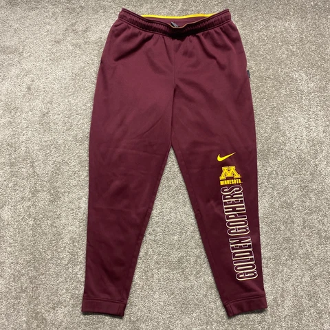 Minnesota Golden Gophers Pants Mens Large Red Maroon Sweatpants Nike Dri Fit Cover
