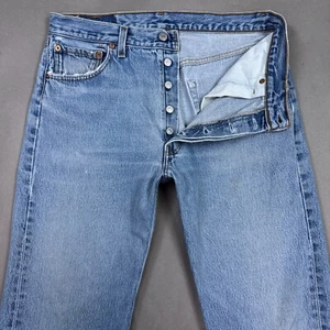 Vintage Levis 501 Jeans Mens 34x32 Blue USA Made Washed Out Faded Denim Pants - Picture 1 of 23