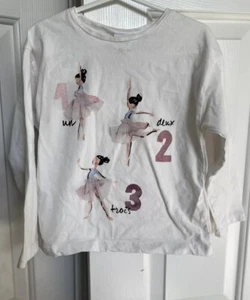 Zara Kids Ballerina Tshirt Girls Size 4-5 Dance  - Picture 1 of 5