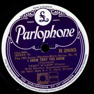 TEDDY WILSON & RHYTHM I know that you know/Them there eyes Schellackplatte X3968 - Picture 1 of 2