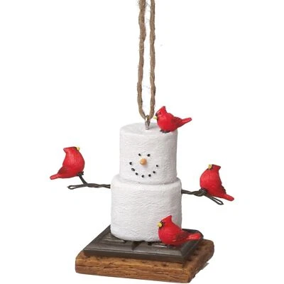 Ganz Resin Ornament for Christmas Tree, Snowman with Cardinals - Image 1 of 2