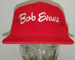 Vintage Bob Evans Red Corduroy Snapback Hat Cap New - Picture 1 of 7