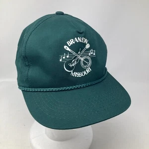 Vintage SPORTSMAN Branson Missouri MO Green Snapback Hat Cap Musical Instruments - Picture 1 of 7