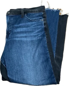 Pantalones de mezclilla GAP True ajustados tiro alto dos tonos azul negro para mujer talla 35/20 R - Imagen 1 de 9
