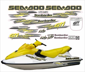 SEADOO GTI 1997 Graphics / Decal / Sticker Kit Grey - Picture 1 of 7