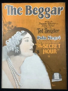 1927 Sheet Music THE BEGGAR by Ted Snyder, Wheeler & Kahal - Pola Negri Cover - Picture 1 of 3