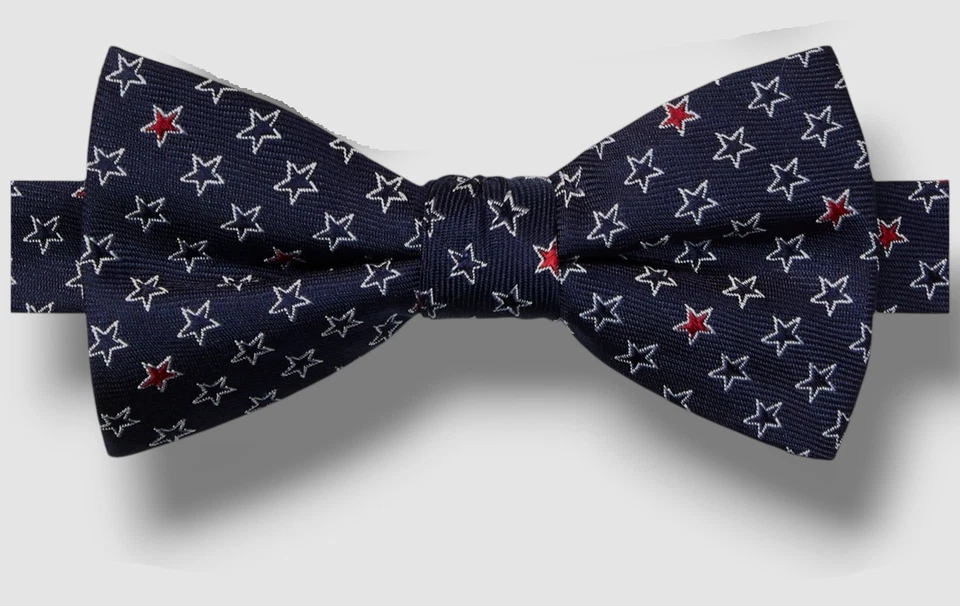 Tommy Hilfiger Men Blue Red Seattle Star Pre Tied Adjustable Bow Tie - Image 1 of 1