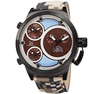 Reloj Hombre Joshua & Sons JX131BR Triple Zona Horaria Fase Lunar Cuarzo Camuflaje - Imagen 1 de 7