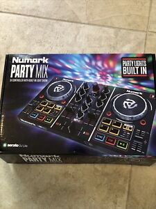 Numark Party Mix DJ Controller Party Lights Built-In Virtual Music System