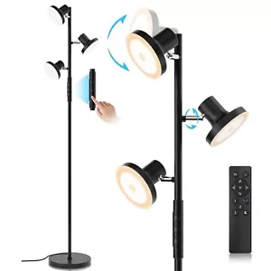 36W 3 Cabezales LED Lámpara de Pie Continuable Control Remoto Atenuador 1,75m - Imagen 1 de 9