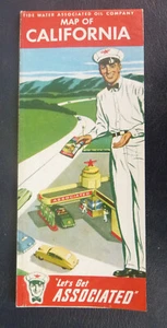 1949 California road map Flying A oil gas route 66 Associated - Picture 1 of 4