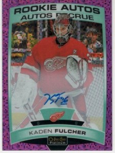 2019-20 UD O-PEE-CHEE OPC PLATINUM KADEN FULCHER VIOLET PIXELS ROOKIE AUTO #R-KF