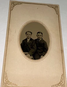 Foto tipo tinte de la Guerra Civil Americana hermanos jóvenes Brooklyn NY antigua victoriana EE. UU. - Imagen 1 de 5