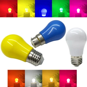 LED Light Pear Shaped Bulb 2W Colorful E27 Bulbs B22 Globe Lamps Green Pink - Picture 1 of 23