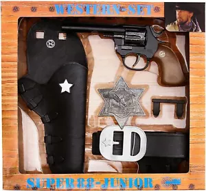 Western Set Super 88-Junior (Pistole + Gürtel & Holster + Sheriffstern) Cowboy - Bild 1 von 2