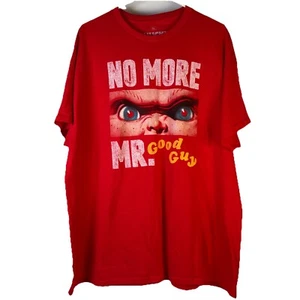 Chucky No More Mr Nice Guy T Shirt Size XL Red Graphic Tee 100% Cotton Short Slv - Picture 1 of 7