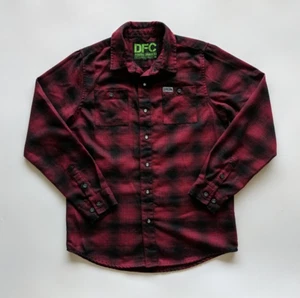 Dixxon Flannel DFC Youth Division Plaid Shirt Boys Size L Pearl Snap Long Sleeve - Picture 1 of 16