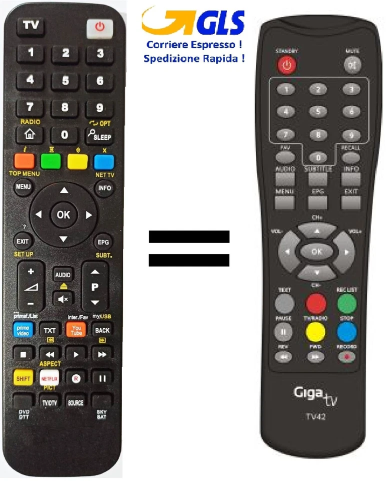 Telecomando gia' programmato per GIGATV - Immagine 1 di 1
