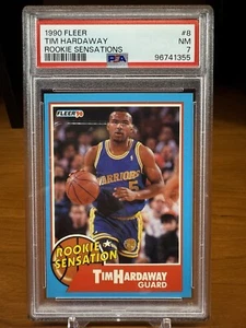 1990-91 Fleer Tim Hardaway Rookie Sensations RC #8 Graded PSA 7 - Picture 1 of 2