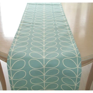 SMALL 36" Duck Egg Coffee Table Runner 3ft Orla Kiely Linear Stem Ziggurat - Picture 1 of 4