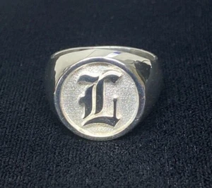 Letter L Old English Solid Initial Ring Sterling Silver 925 Sizes 6-16 - Picture 1 of 7