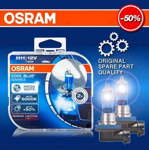 OSRAM H11 Cool Blue ADVANCE Scheinwerfer Lampe MEGA Weiß 5000K GLÜHBIRNEN DUOBOX - Picture 1 of 10