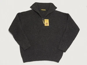 MACKENZIE Men's Charcoal 100% Wool 1/4 Zip High Neck Pullover Hunter 2XL XXL - Picture 1 of 7