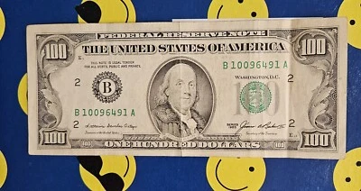 Series 1985 $100 Dollar Bill Federal Reserve Note Circulated series B - Image 1 of 4