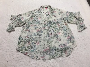 Vince Camuto Blouse Plus Size 1X Multi Floral Button Up 3/4 Sleeve Collar - Picture 1 of 16
