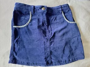 Blue Velvet Stretch Mini Skirt Jigsaw Junior Age 8-9 - Picture 1 of 6