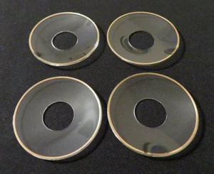 4 Vintage Small Crystal Boboche Candle Wax Cups Gold Trim Exc Cond - Picture 1 of 7