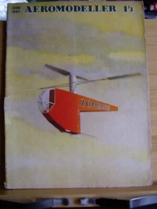 VINTAGE AEROMODELLER MODEL AIRCRAFT MAGAZINE 1947 JUNE SINGLE ROTARY HELICOPTER - Picture 1 of 3
