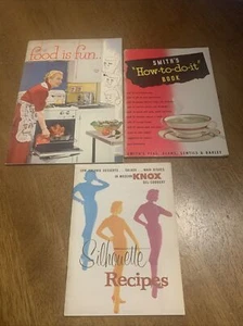 Lots Of 3 Vintage 1950s-1960 Advertising Cookbooks How To Books Knox Smith’s - Picture 1 of 7